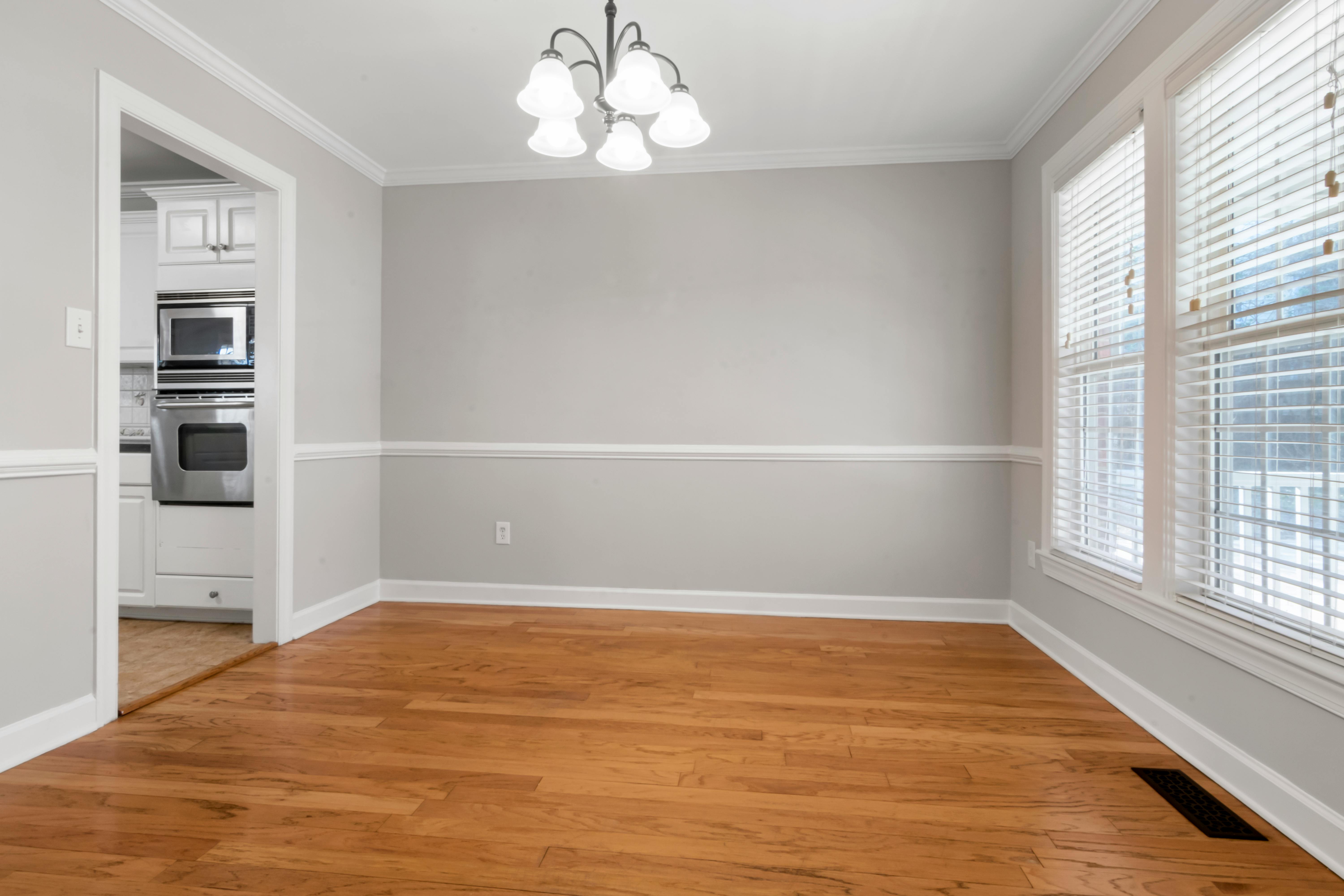 White baseboard trim in a house